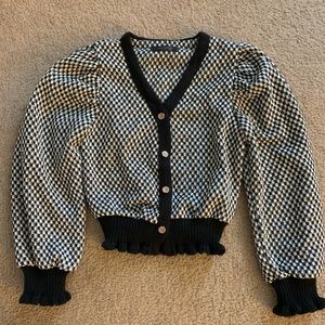 NWT Storets Puff Sleeve Textured Cardigan